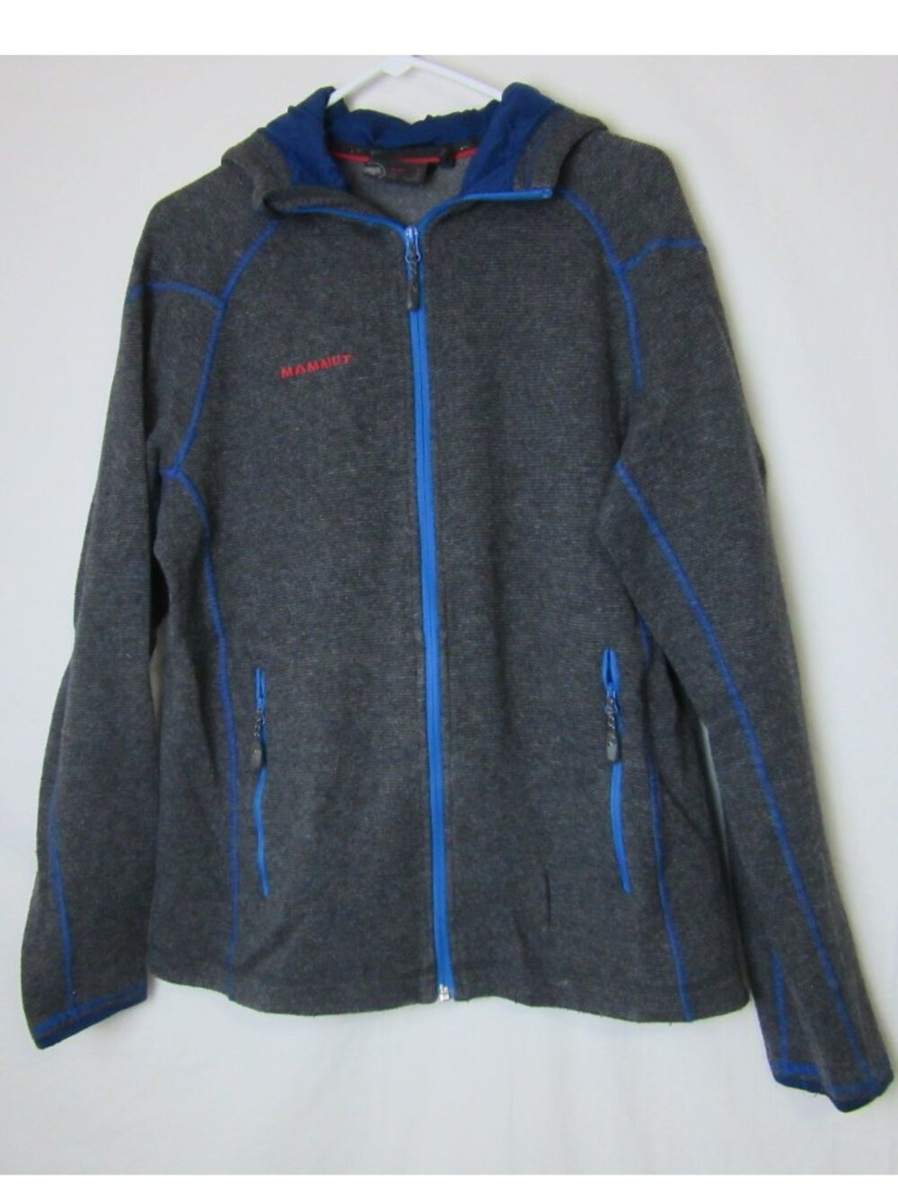 Mammut Full-Zip Hooded Jacket Gray Winter Outdoor Casual Pockets Mens XL
